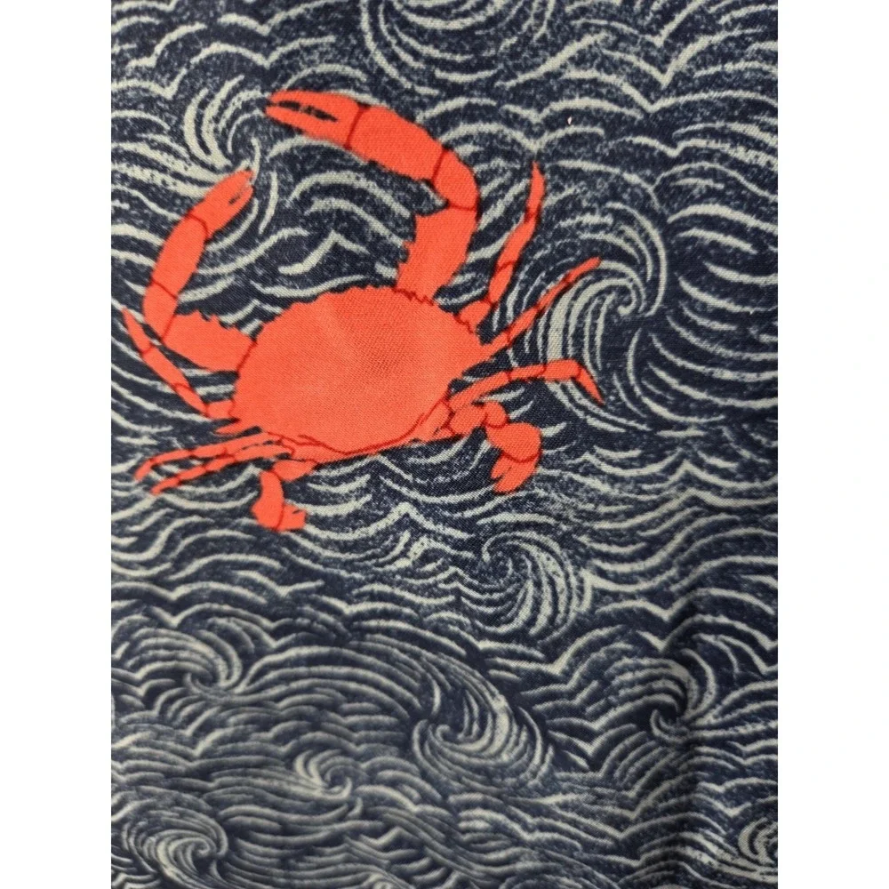 OLD NAVY Swim Trunks XL Red Crabs Nautical Mesh Pockets Elastic Tie Waist NEW